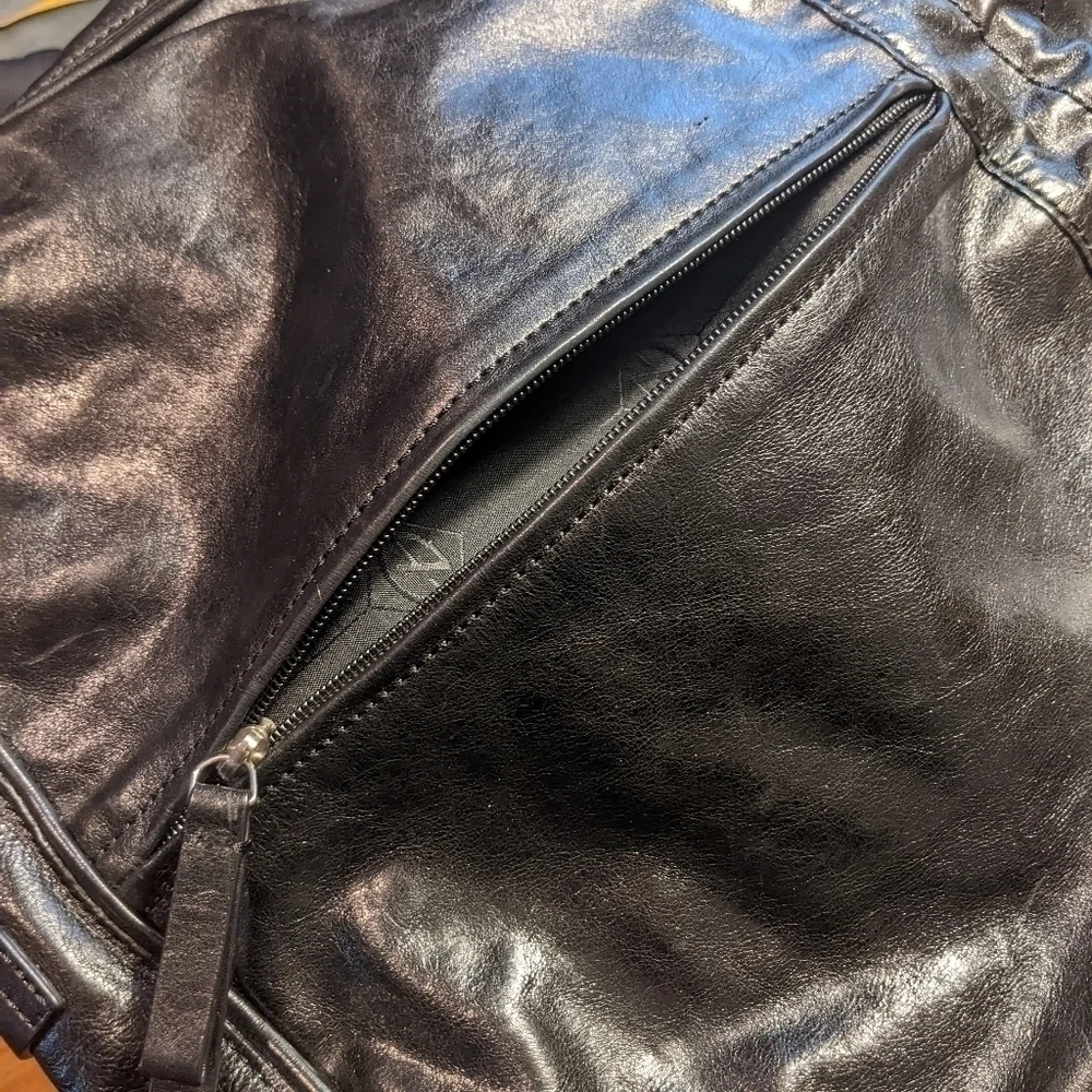 Francesco Biasia Black Leather Purse Hobo Bag Tote